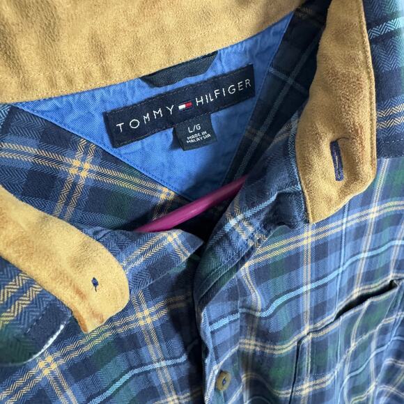 Tommy Hilfiger Flannel Button Up Cotton Plaid Shirt US Men's L - Picture 5 of 6